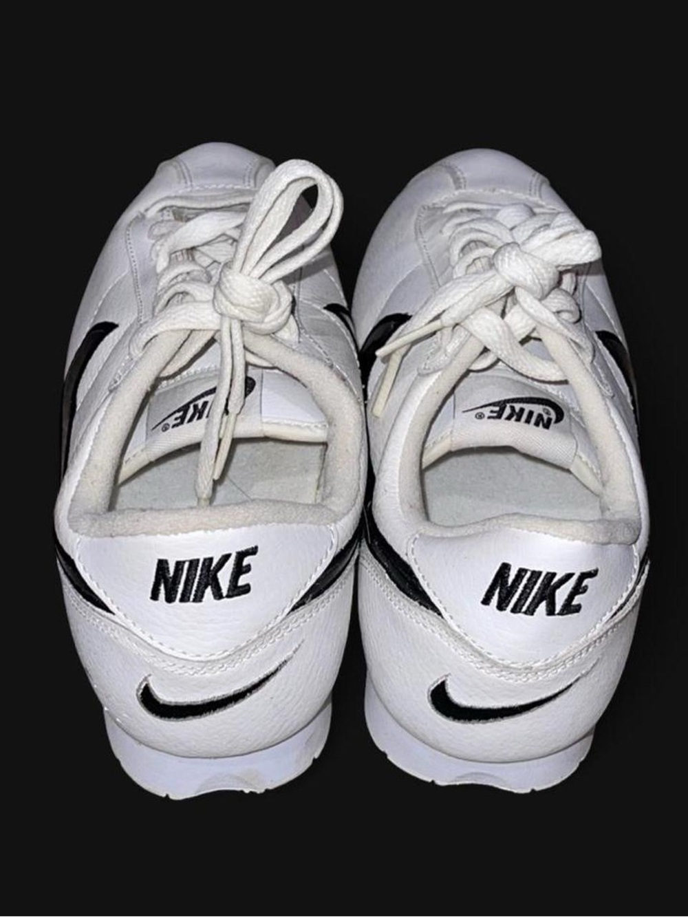 Nike Sneakers Cortez Style White/Black Swoosh Shoes Womens 8.5 - Picture 3 of 7